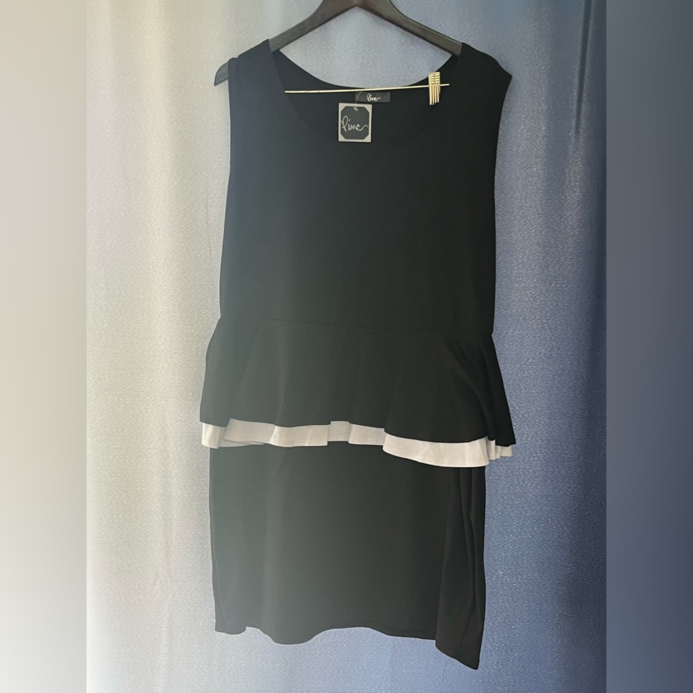 Pinc Black and White Layered Mini Dress
